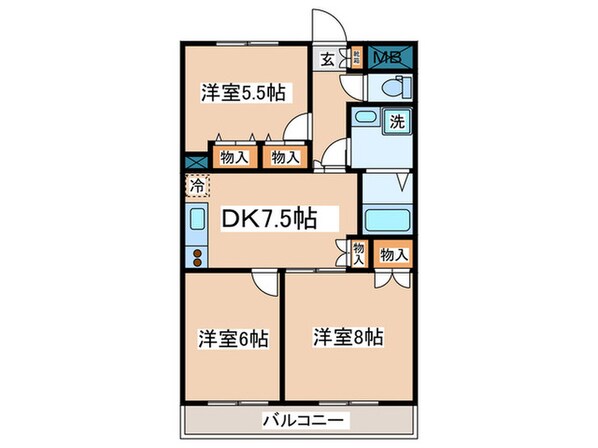 カ－ディナンス永山２の物件間取画像